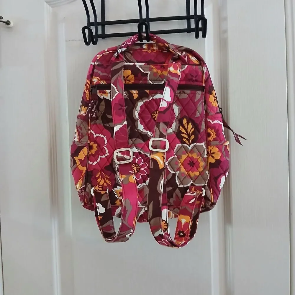 Vintage Vera Bradley Retired Carnaby Vibrant Floral Quilted Cotton Backpack